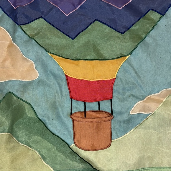 Outdoor hanging flag. Hot air ballon. Multi colored. Handmade. Size 42” by 27”. - Picture 3 of 6